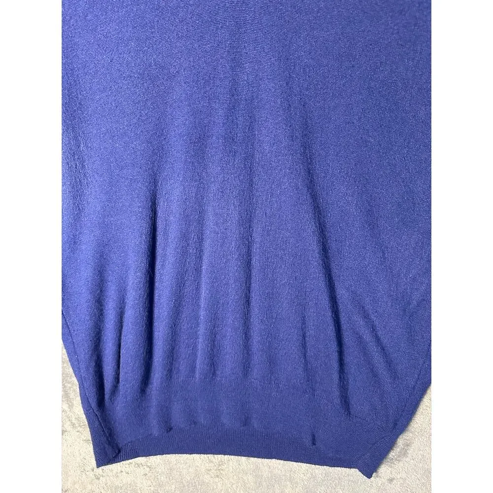 VTG 80s Izod Lacoste V-Neck Sweater Mens XL Blue Knit/Green Crocodile USA!